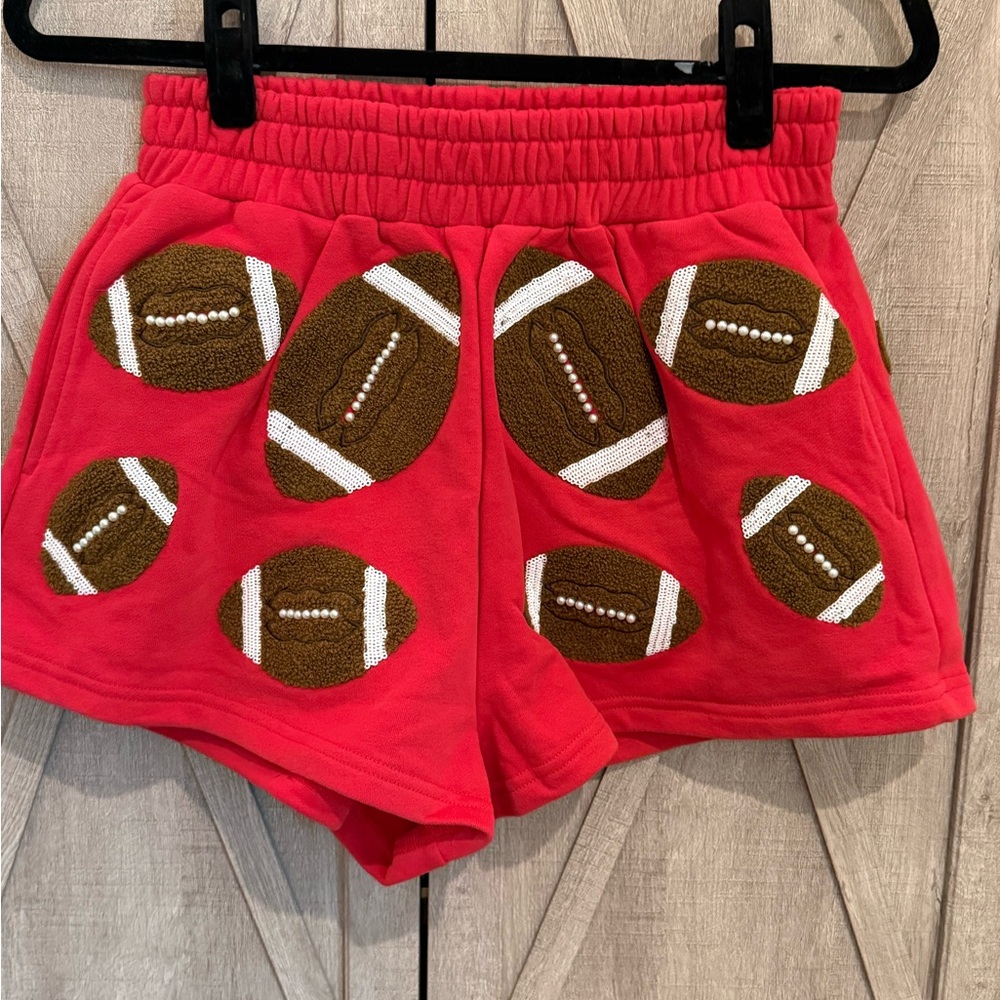 QOS Red Football Shorts